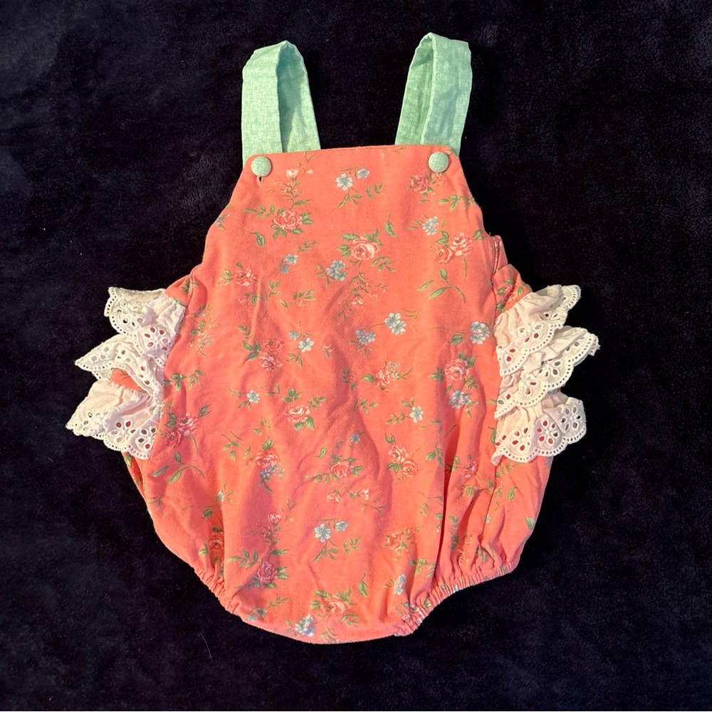 Pink Floral Baby Romper by Rare Editions